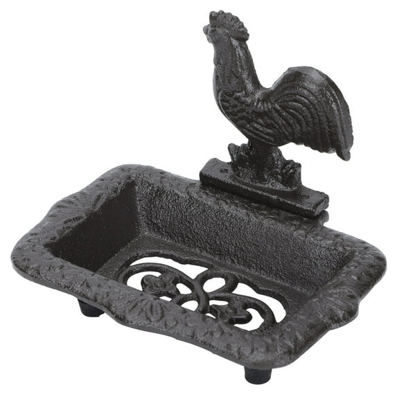 DECORNIJIA Retro Soap Box Cast Iron Soap Holder Dish Metal Art Decor Cottage Antique Style