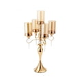 thumbnail image 1 of DECOSTAR™ 31in 5 Arm Metal Cylinder Candle Holder - Gold, 1 of 1