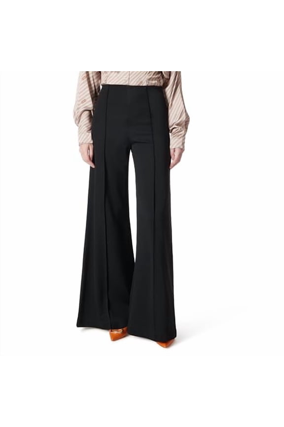 WOMEN'S ANNA HIGH RISE PULL ON PIN TUCK PANT STANDARD BLACK M
