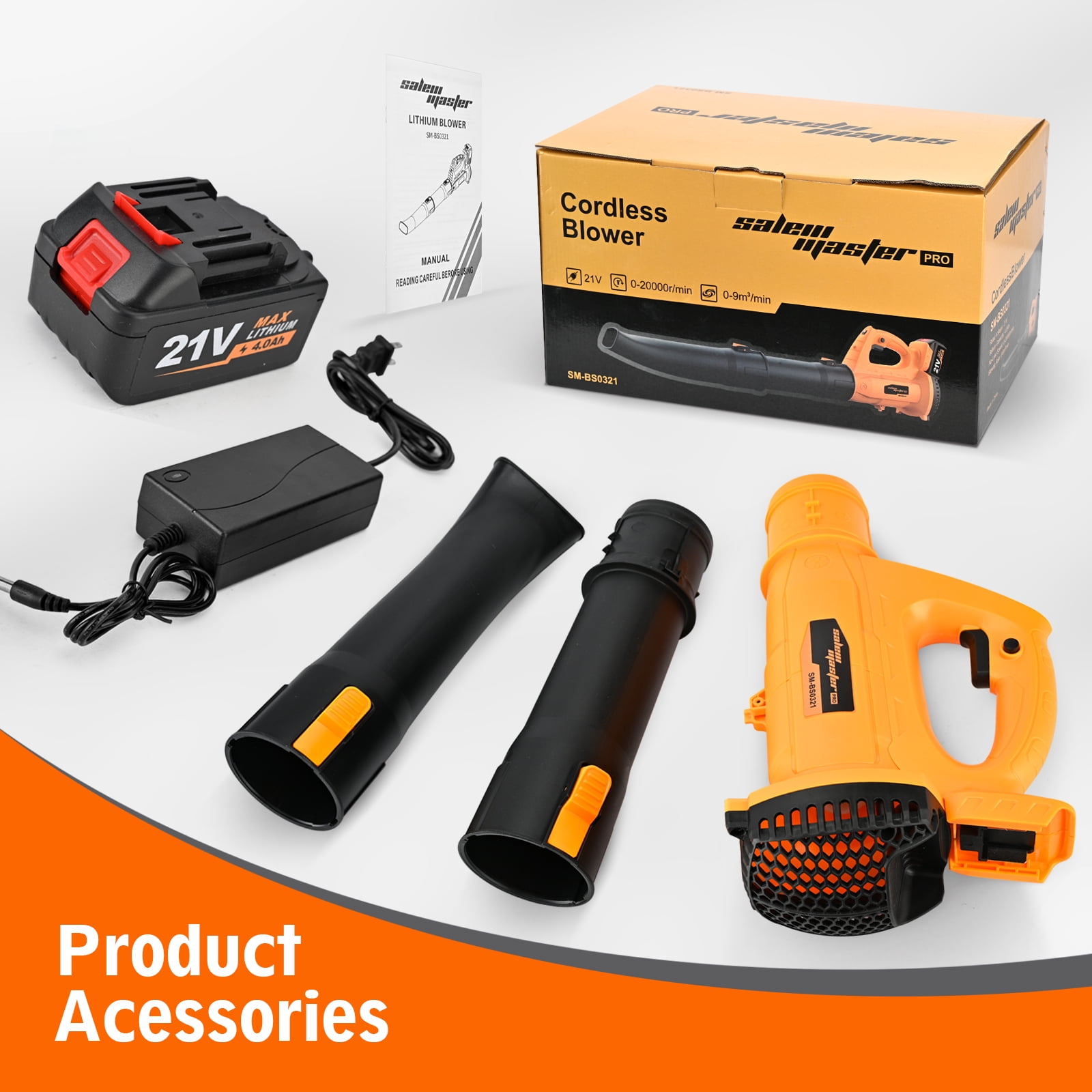 DEEDECK 20V Cordless Leaf Blower, 450 CFM 6-Speed Electric Blowing Leaf for Lawn Yard Road Car