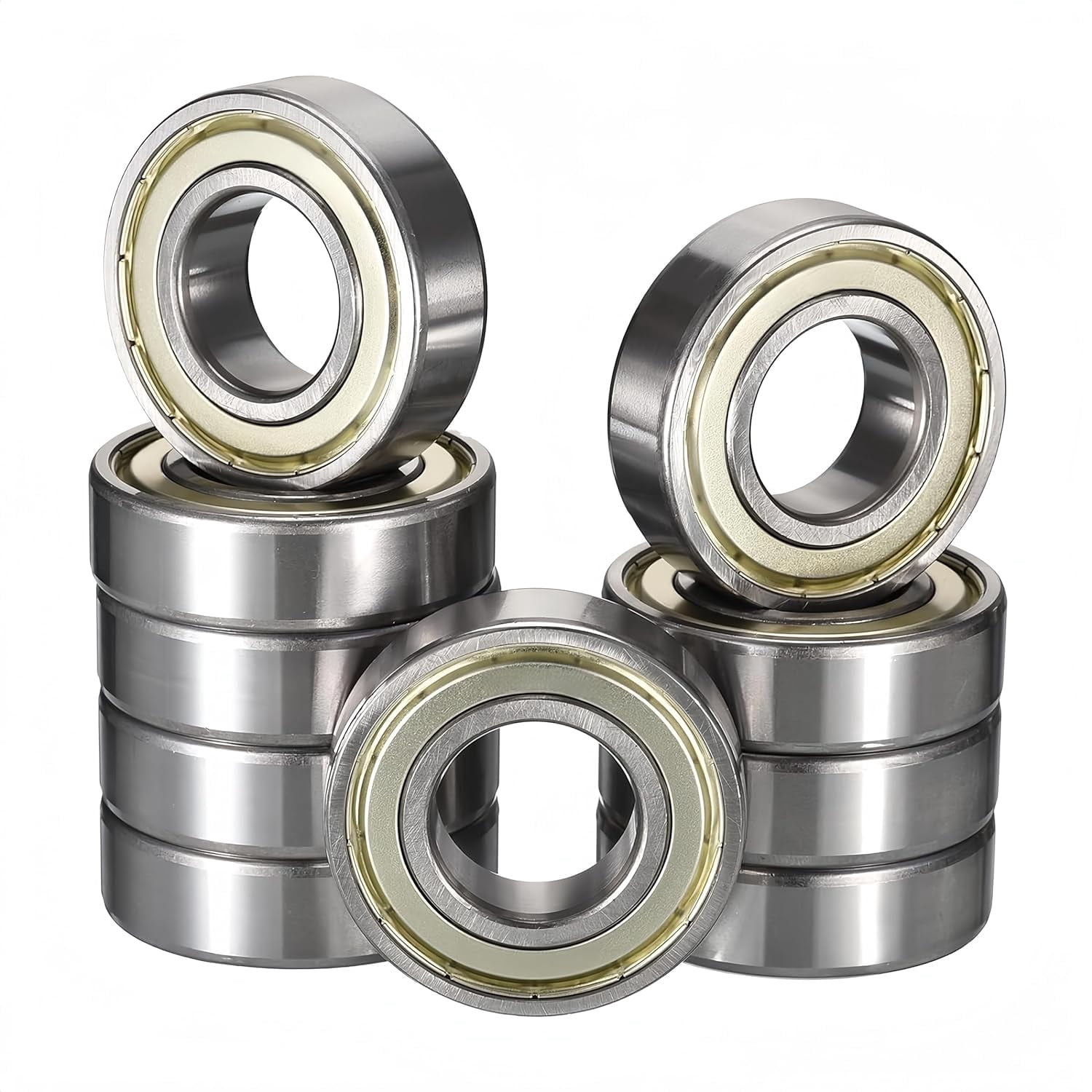 DEEG 10 PCS 6205ZZ Deep Groove Ball Bearings, ID 25mm x OD 52mm x Width 15mm Double Metal Shielded Ball Bearing Chrome Steel Bearing