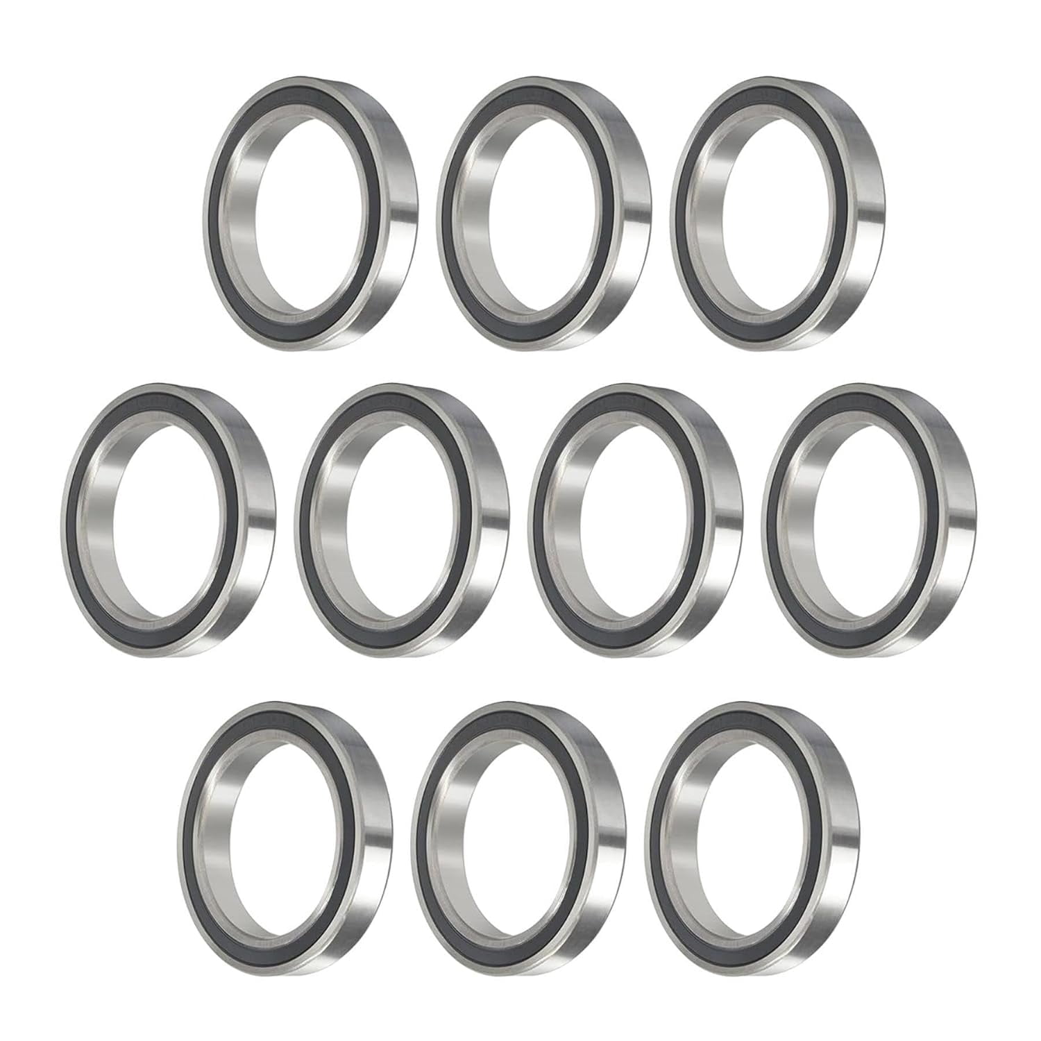 DEEG 10 PCS 6806-2RS Deep Groove Ball Bearing 30×42×7mm Double Black Rubber Sealed Ball Bearing Chrome Steel Bearing for Industrial Machine,Power Tools and...