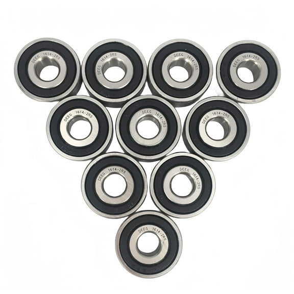 DEEG 10 Pcs 1614-2RS Bearings 3/8"x1-1/8"x3/8" Deep Groove Ball Bearing,Double Rubber Seals and Pre-Lubricated Bearing