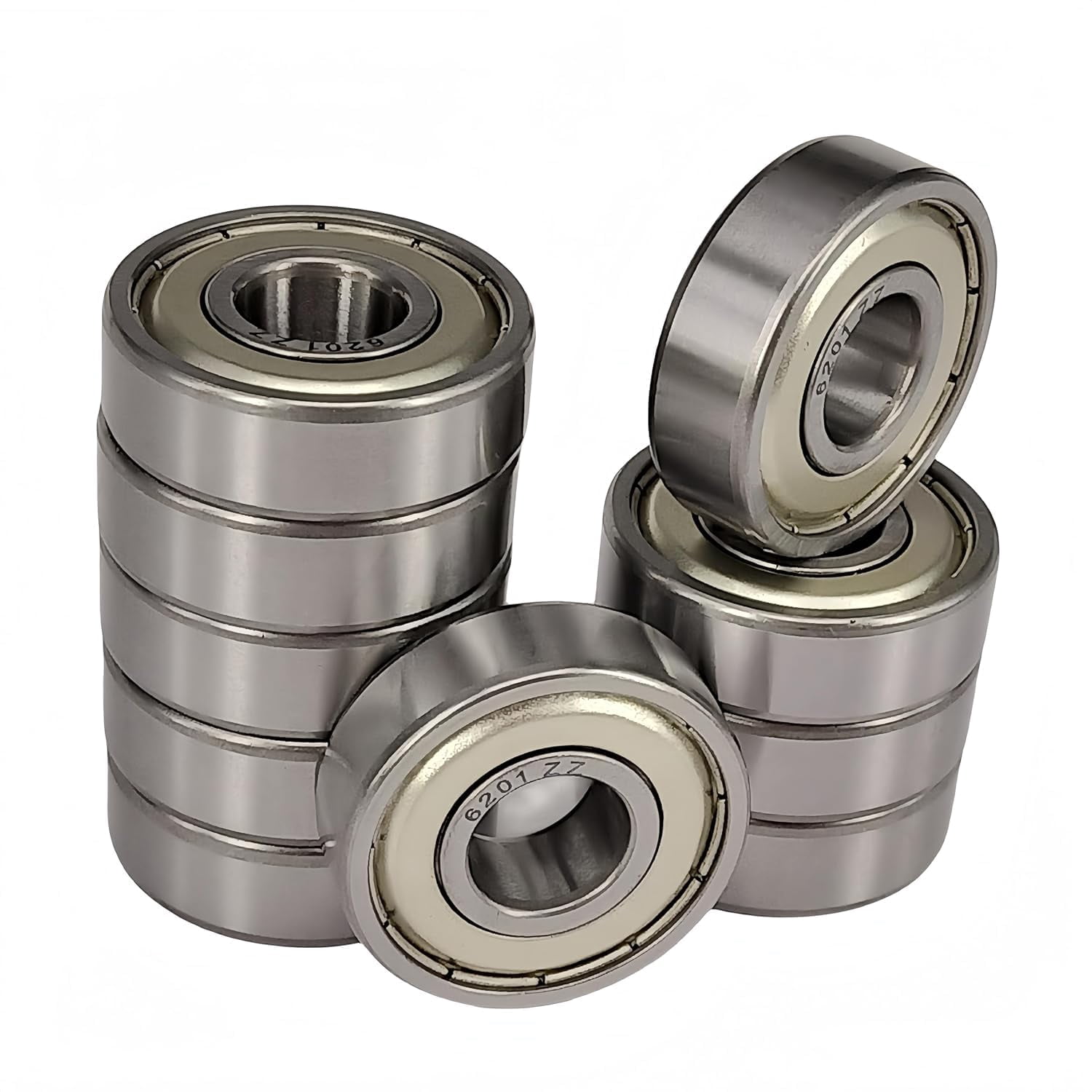 2 Cuscinetti A Sfera 6201ZZ – 12x32x10mm A Doppia Tenuta In Acciaio Cromato, Pre-lubrificati