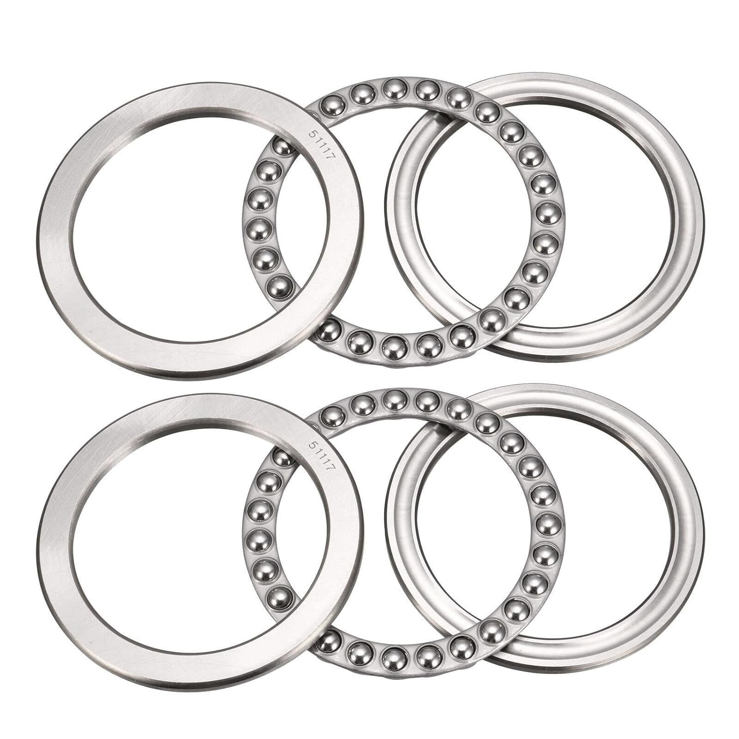 DEEG 2 Pack 51117 Miniature Thrust Ball Bearing 85mm x 110mm x 19mm ...