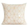 thumbnail image 1 of DEELLEEO 18 x 18 Inch Gold Plaid Geometric Lines Embroidery Velvet Cushion Case Luxury Modern Square Throw Pillow Cover Decorative Pillow for Couch Living Room Bedroom Car, 1 of 5