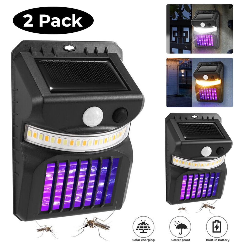 Led Lights Insects DEELLEEO 2Pcs 26LEDs Solar Powered Bug Zapper Wall Lamp Flying Insects ...