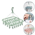 thumbnail image 1 of DEELLEEO Clothes Drying Hanger with 32 Clip and Drip Foldable Hanging Rack for Socks, Bras, Lingerie, Clothes, 1 of 7