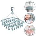 thumbnail image 1 of DEELLEEO Clothes Drying Hanger with 32 Clip and Drip Foldable Hanging Rack for Socks, Bras, Lingerie, Clothes, 1 of 7