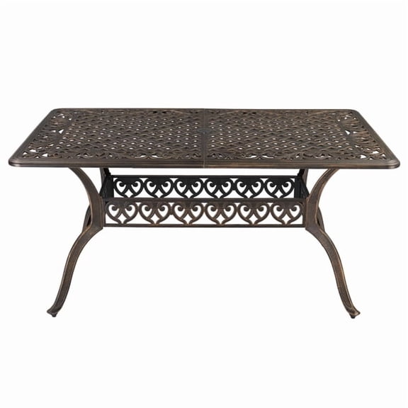 DEELLEEO Desktop mosaic 59in garden cast aluminum table bronze N001 not including chairs