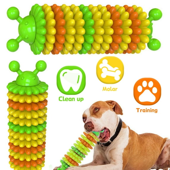 DEELLEEO Dog Toothbrush Chew Toys,Puppy Dental Oral Care Brushing Toy, Dog Toothbrush Stick, Durable Rubber Bite Resistant Dog Toy for Small Medium Large Dogs Pet