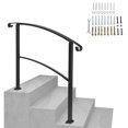 thumbnail image 1 of DEELLEEO Gloss black 1-4 step adjustable garden stair handrail, 1 of 5