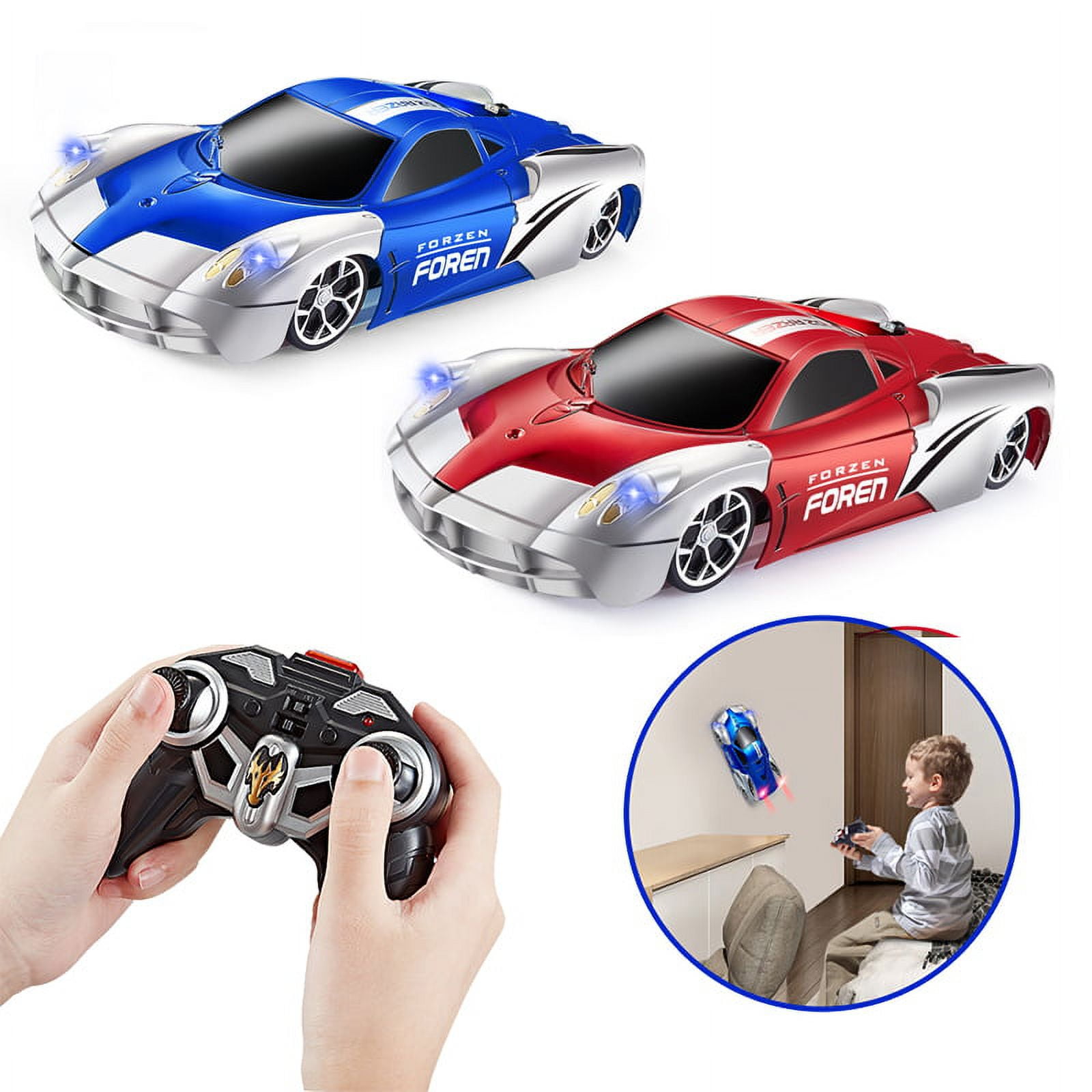 DEELLEEO Kids Remote Control Car,Wall Rc Car Toys Dual Mode 360° Rotating Stunt Race Toy with