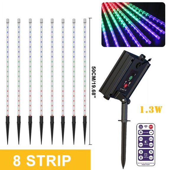 DEELLEEO LED Solar Lights Meteor Shower Rain String Light Lawn Garden Party Outdoor