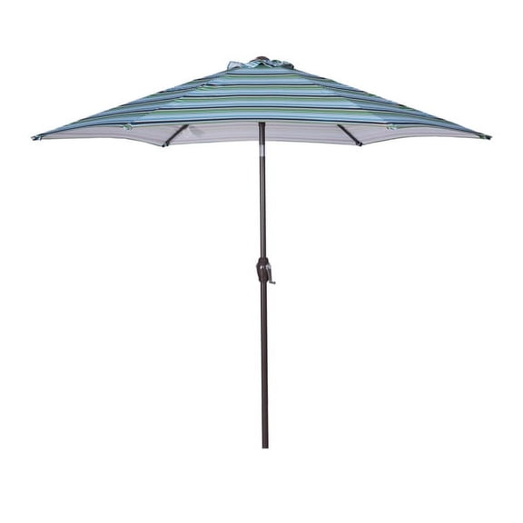 DEELLEEO Outdoor 8.6' Market Table Umbrella Parasol Sun Umbrella with Tilt and Crank, Umbrella Base Not Included (Blue Stripes)