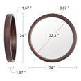 thumbnail image 1 of DEELLEEO Round Mirror Wood Frame, Round Modern Decor Large Mirror Bathroom Living Room Bedroom Entrance, Walnut Brown, 24", 1 of 5