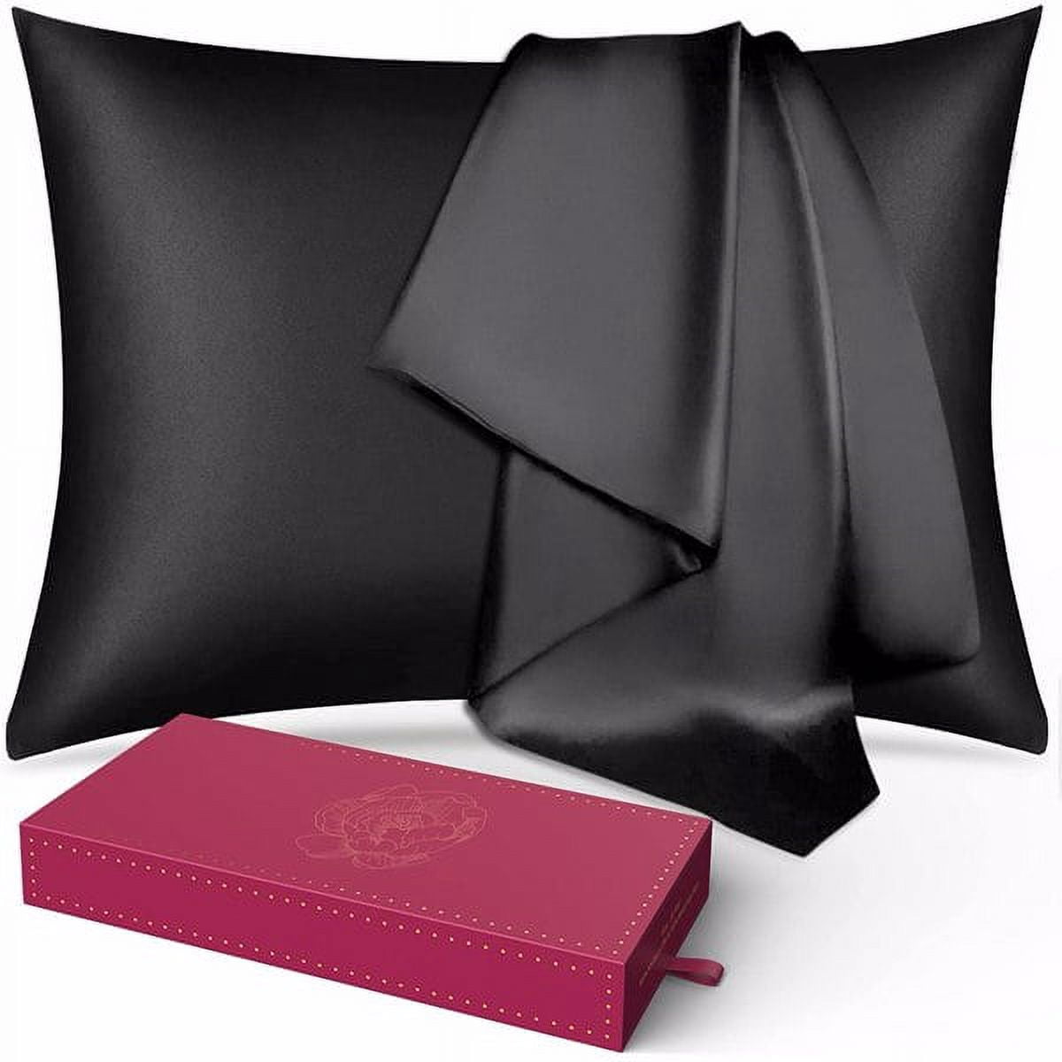 DEELLEEO Silk Pillowcase 2 Pack for Hair and Skin, 100% Mulberry Silk ...
