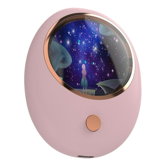 DEELLEEO Space Capsule Light USB Handwarmer, USB 2-In-1 Fast Heating Hand Warmers Rechargeable with Cute Pattern & Night Light - 2400mAh Portable Pocket Heater for Women Men Kids Winter Gift(Pink)