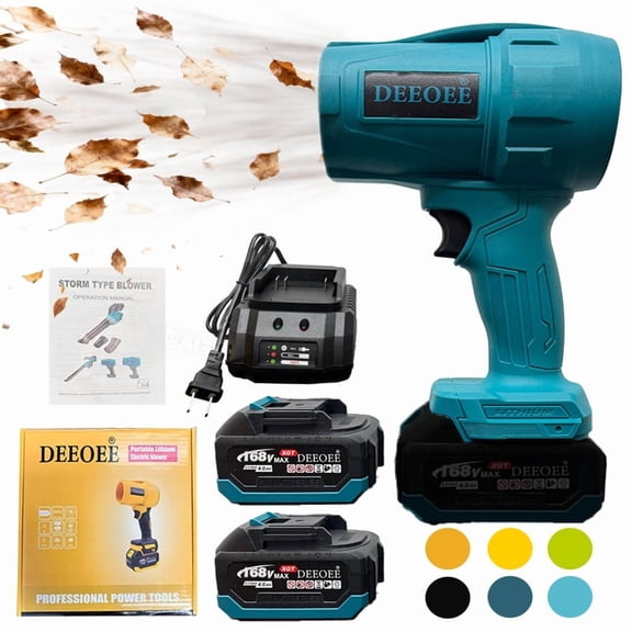 DEEOEE Cordless Turbo Jet Leaf Blower High-Power Brushless Motor, Violent TurboFan for Car Drying, Dust Cleaning & Snow Removal Handheld & Lightweight for Outdoor & Garage Use
