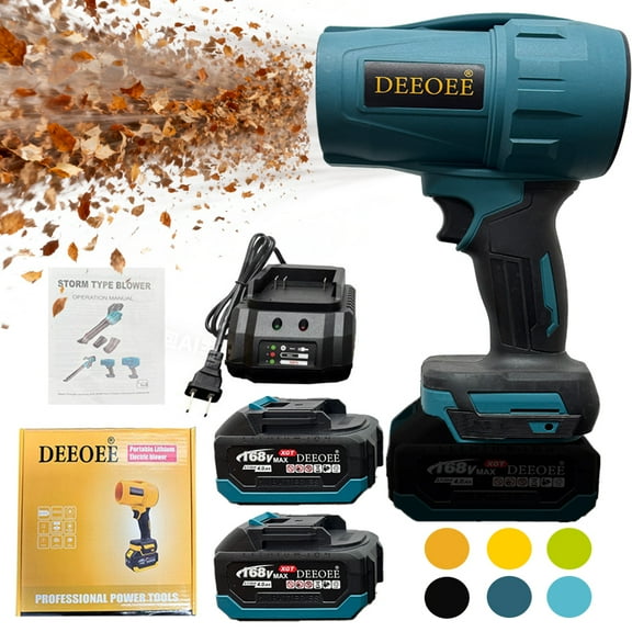 [DEEOEE] Upgraded Cordless Leaf Blower  Turbo Jet Technology with Pure Copper Brushless Motor, High-Capacity Battery & Multi-Purpose Cleaning Power,Gift for Christmas,New Year