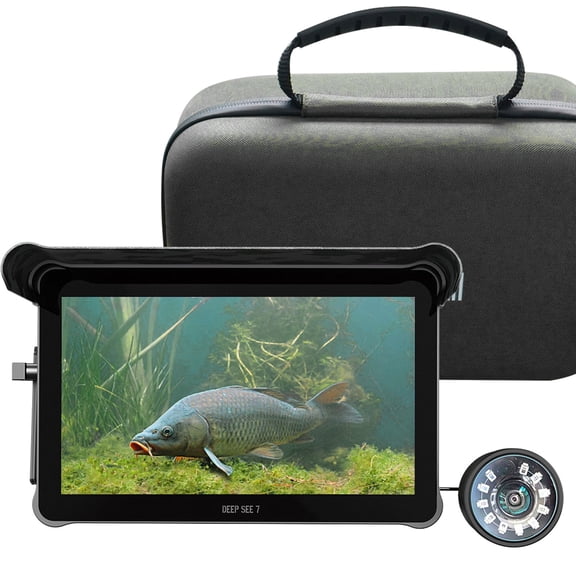 DEEP SEE 7 Underwater camera,7-Inch IPS Screen 1MP 170° Wide Angle,Infrared Night Vision/Temperature&Depth Display,for Ice/Lake/Boat Fishing