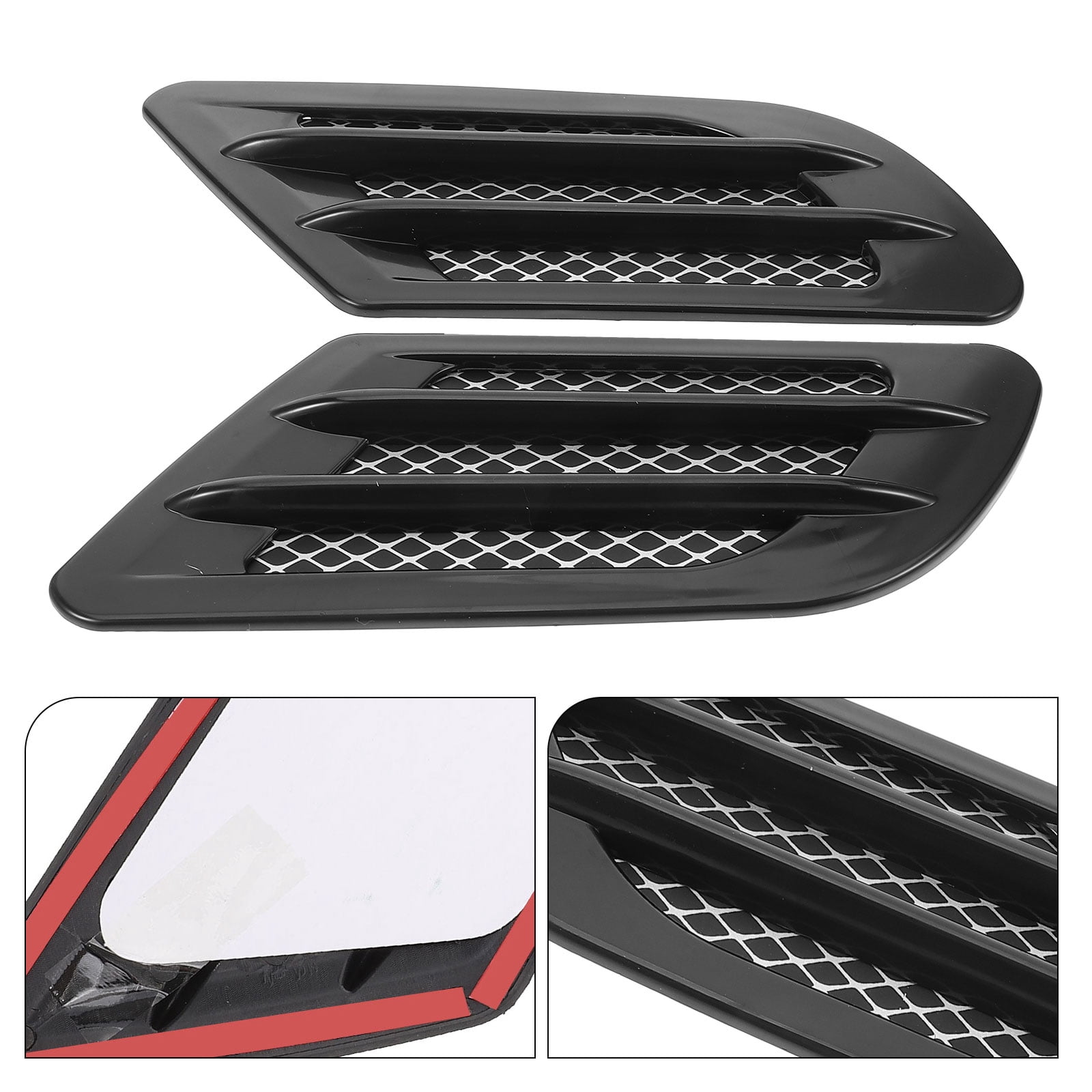 DEEPCRAFF 1Pair Black Car Hood Air Intake Vent Sticker ABS Material ...