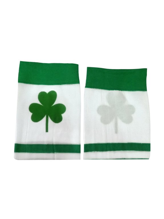 ped Three Leaf Clover Socks Green Trendy Double Color Design