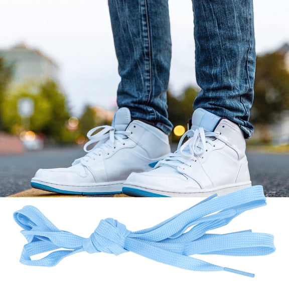 DEEPCRAFF 1 Pair Shoe Laces for Sneakers Shoelace Luminescent Fiber Sky Blue Replacement Shoelaces for Athletes