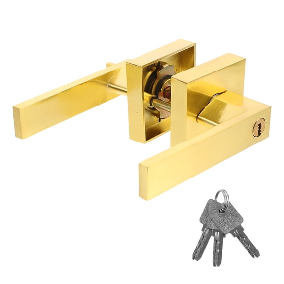 DEEPCRAFF 1 Set Door Lock Knob Aluminum Alloy Bedroom Door Handles Golden for Home Use