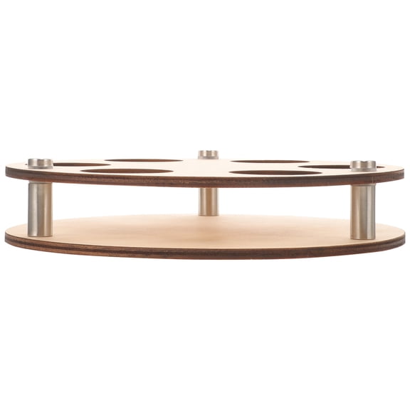 DEEPCRAFF 1 Set Golf Storage Case Brown Wooden Round Shape for Indoor and Outdoor Use 7.9x7.9x0.4in