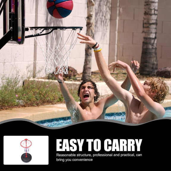 DEEPCRAFF Poolside Basketball Hoop Kit Floating Iron Plastic Detachable