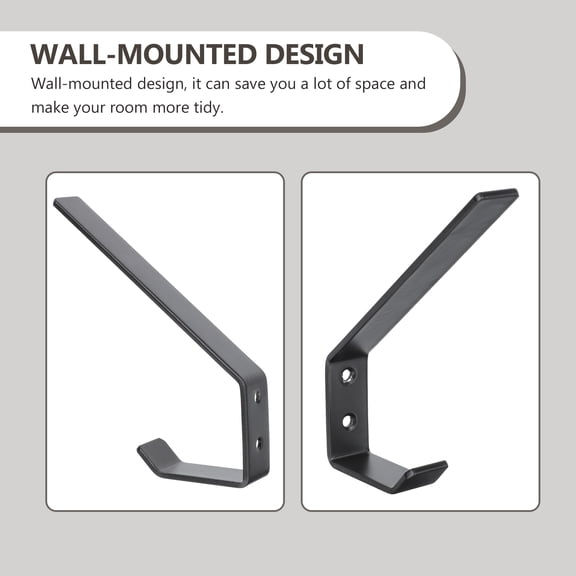 DEEPCRAFF 1 Set Metal Wall Hooks Stainless Steel Black Practical Design Motorcycle Organizer Hook