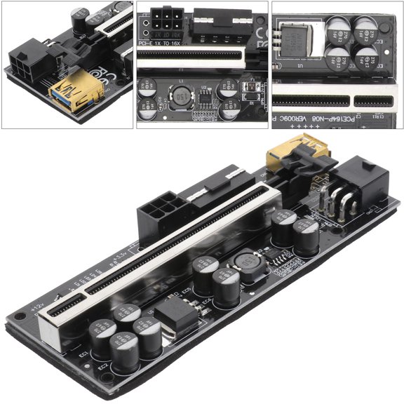 DEEPCRAFF 1 Set PCI-E Card Black with Power Amplification for Miners and Tech Enthusiasts