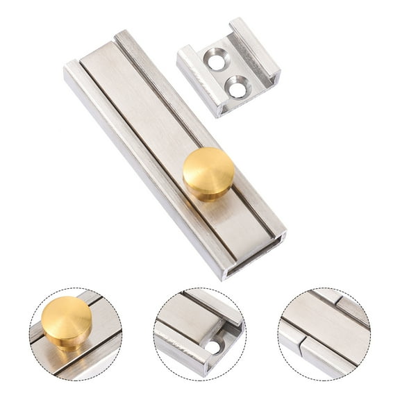 DEEPCRAFF 1 Set Slide Latch Silver Stainless Steel Anti Theft Security Protection for Bedroom Locking