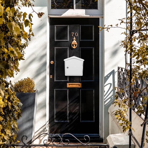 DEEPCRAFF 1 Set Wall Mount Locking Mailbox Plastic White for Daily Use