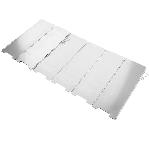 DEEPCRAFF 1Set Durable Plated Silver Foldable Windshield for Camping Barbecue and Hiking