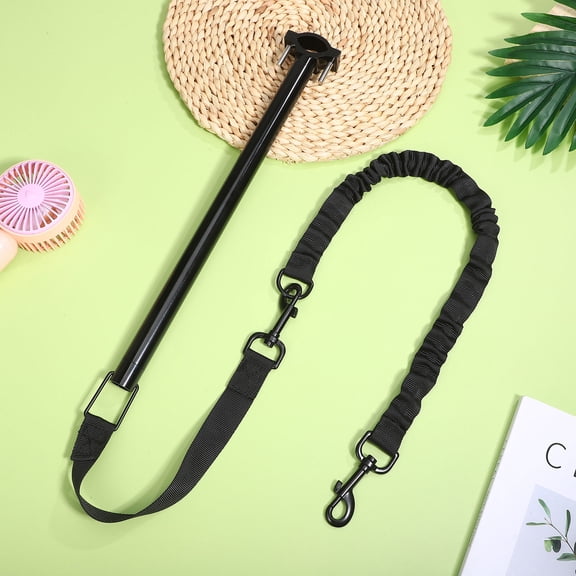 DEEPCRAFF Dog Pulling Leash Bike Riding Dog Leash Black Oxford Cloth 1 Set