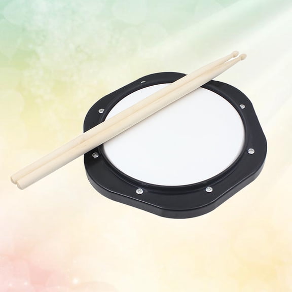 DEEPCRAFF 10 Inch Black Snare Drum Practice Pad with Elastic Plastic Surface and Durable Screws for Playing