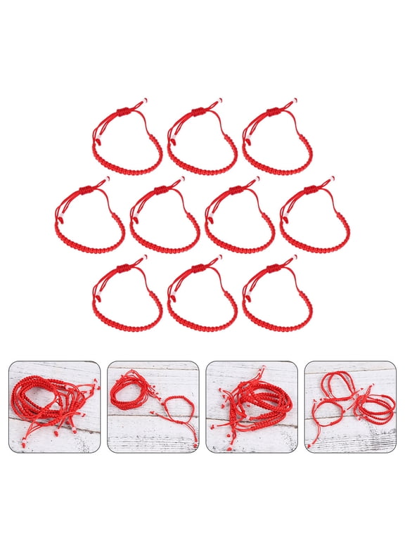 10 Pcs Adjustable Red Rope Bracelet String Friendship Bracelets Sweet and Fashionable for Women
