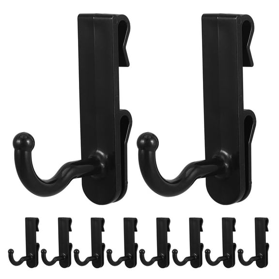 DEEPCRAFF 10Pcs Black ABS Grid Wall Hanging Hooks Convenient Storage Solution for Home and Office
