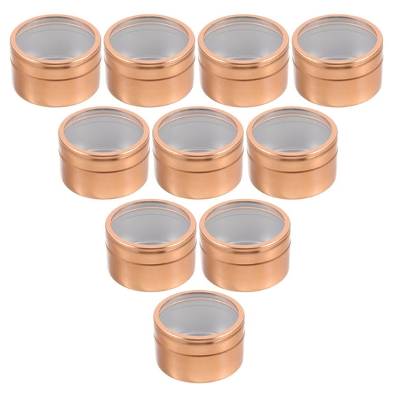 DEEPCRAFF 10Pcs Round Metal Containers with Tight Sealing Lids for Loose Tea Storage