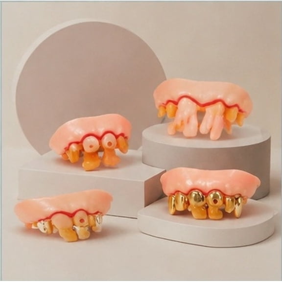 DEEPCRAFF 10 Pcs Funny False Tooth for Party Realistic Design for Adults