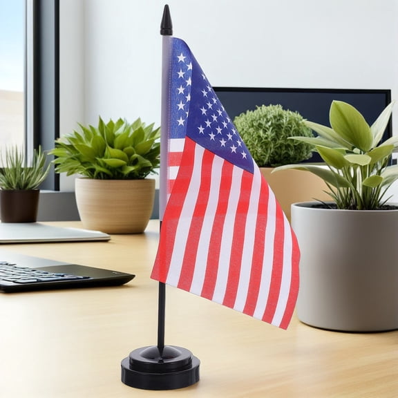 DEEPCRAFF 10 Sets Mini Desktop Stand Holders, Stable Base Desk Flag Display for Office Classroom Table Decor