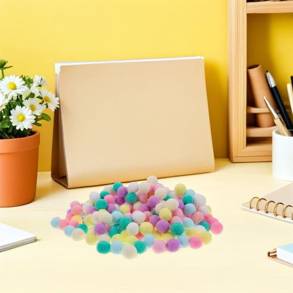DEEPCRAFF 1000Pcs Multicolor Pom Pom Craft Supplies High Elasticity Polyester Puff Balls