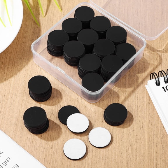 DEEPCRAFF 100Pcs Black Round Adhesive Magnet Dots for Refrigerator and Whiteboard Use