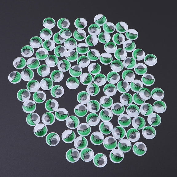DEEPCRAFF DIY Animal Eyes Green Wiggle Googly Eyes for Crafting and Early Education 100Pcs