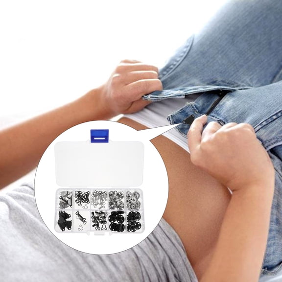 DEEPCRAFF 100 Pcs Metal Hand Sewing Hooks for Trousers, Custom Garment Fasteners with Fine Workmanship