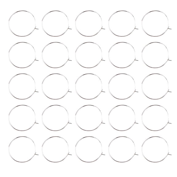 DEEPCRAFF 100Pcs Lightweight Plated Silver Plated Wine Charm Rings Ideal for Wine Glass Identification