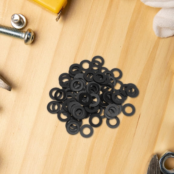 DEEPCRAFF 100Pcs M8 Metric Black Stainless Steel Flat Washers Heavy Duty Bolt Washers for Industrial Applications