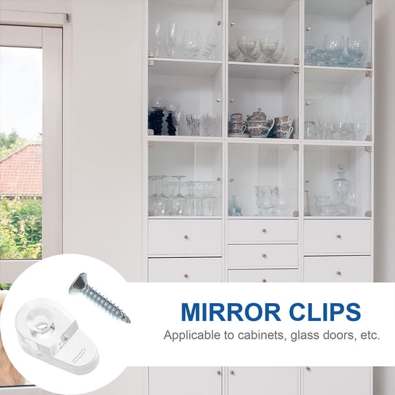 DEEPCRAFF 100Pcs Mirror Brackets Glass Mounting Clips for Frameless Mirrors Durable and Rust Resistant